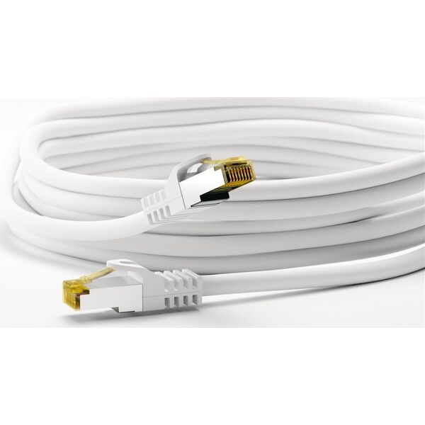 Goobay RJ45 patchkabel, CAT 6A S/FTP (PiMF), 500 MHz z CAT 7 kable surowym, biały - Długość kabla 1.5 m