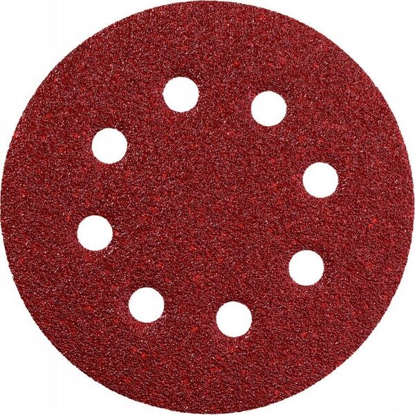 Metabo Metabo 631230000, Sanding sheet, Metal, Polyester, Stainless steel, Steel, Wood, Red, Round, 12.5 cm, 12.5 cm