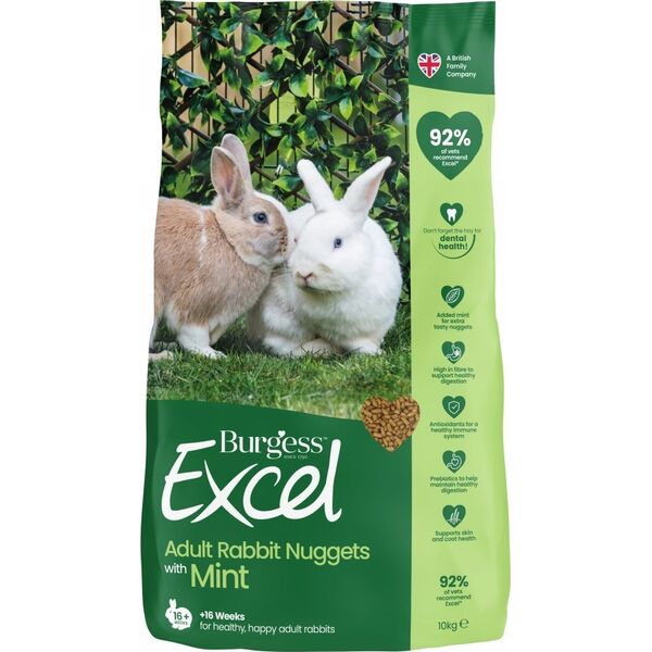 Burgess Burgess - Adult Rabbit Nuggets with Mint - 10 kg (40000) /Small Animals /10000