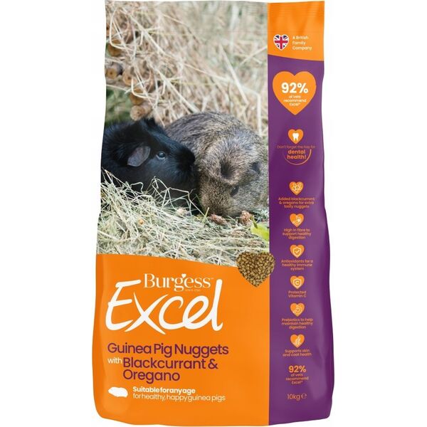 Burgess Burgess - Guinea Pig Nuggets with Blackcurrant and Oregano - 10 kg (40018)