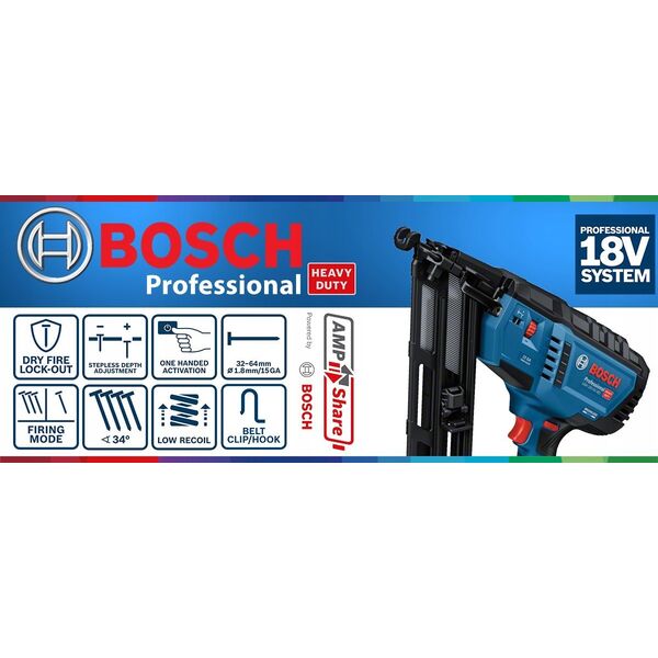 Zszywacz Bosch Bosch cordless wood nailer GNH 18V-64 MD Professional solo, 18Volt (blue/black, without battery and charger)