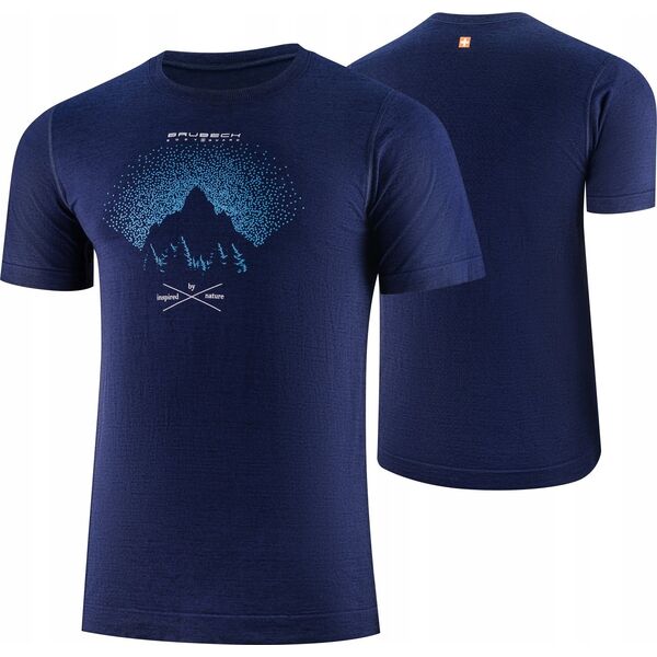 Brubeck SS1265M Koszulka męska z krótkim rękawem OUTDOOR WOOL PRO ciemnoniebieski M - GÓRY 12