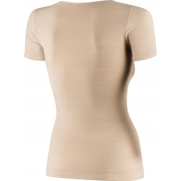 Brubeck SS1398W Koszulka damska z krótkim rękawem COMFORT MERINO beżowy M