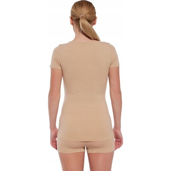 Brubeck SS1398W Koszulka damska z krótkim rękawem COMFORT MERINO beżowy XL