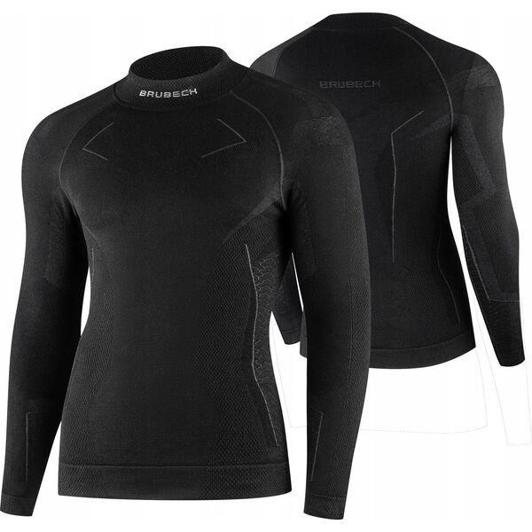Brubeck LS1666M Bluza męska EXTREME MERINO czarny S