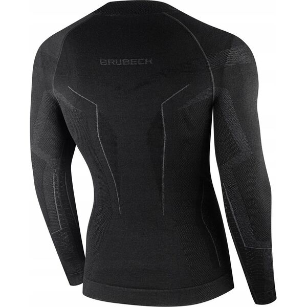 Brubeck LS1666M Bluza męska EXTREME MERINO czarny S