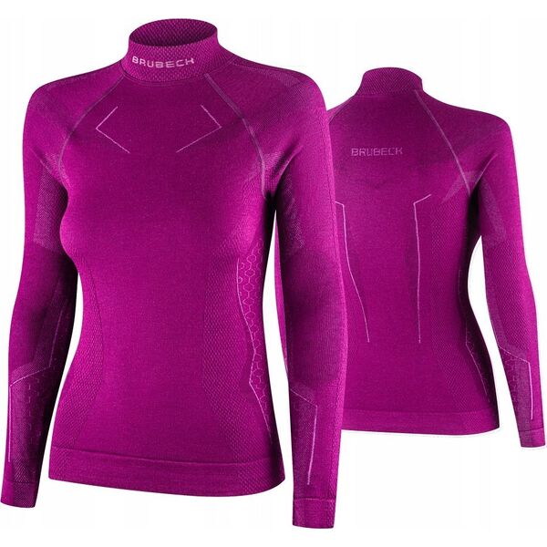Brubeck LS1665W Bluza damska EXTREME MERINO fuksjowy S