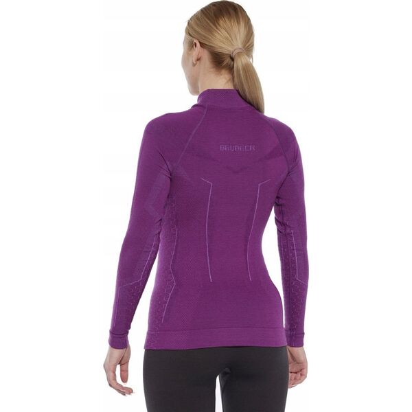 Brubeck LS1665W Bluza damska EXTREME MERINO fuksjowy L
