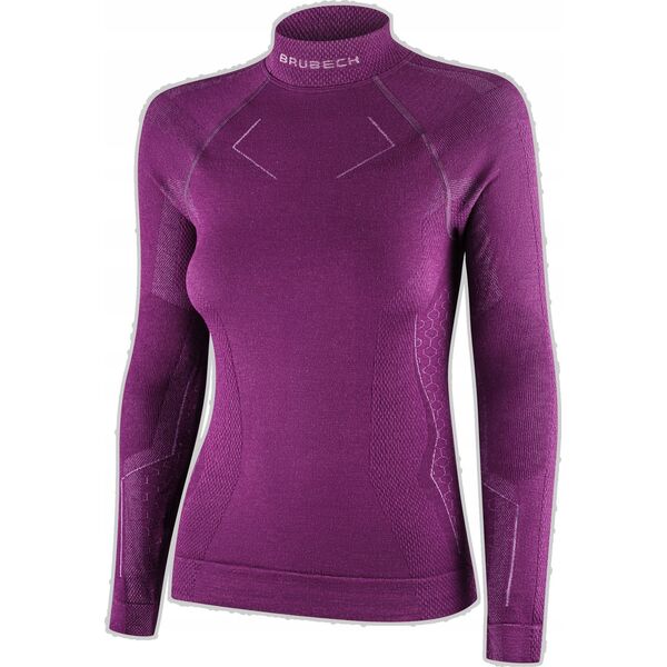 Brubeck LS1665W Bluza damska EXTREME MERINO fuksjowy M