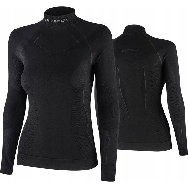 Brubeck LS1665W Bluza damska EXTREME MERINO czarny S