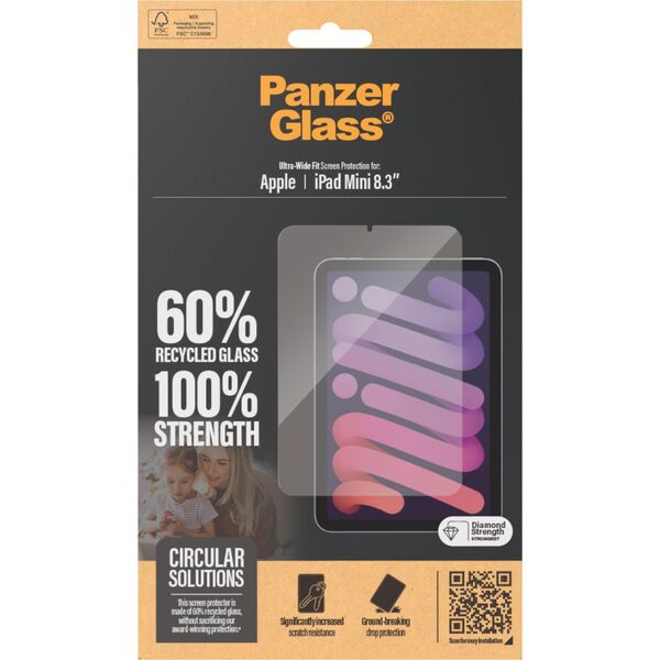 PanzerGlass Panzer Glass Apsauginis stiklas planšetei Apple iPad Mini 8.3 (6GEN) PanzerGlass Ultra-Wide Fit Screen Protection 2842