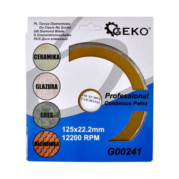 Geko Tarcza diam.125mm Pełna GEKO PROFI (100)