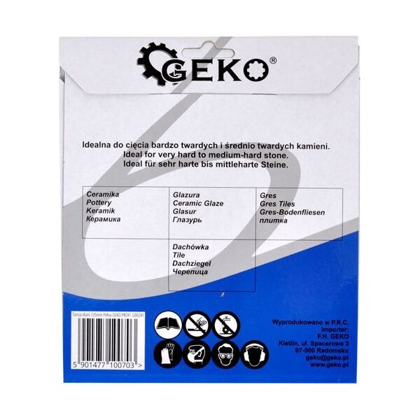 Geko Tarcza diam.125mm Pełna GEKO PROFI (100)