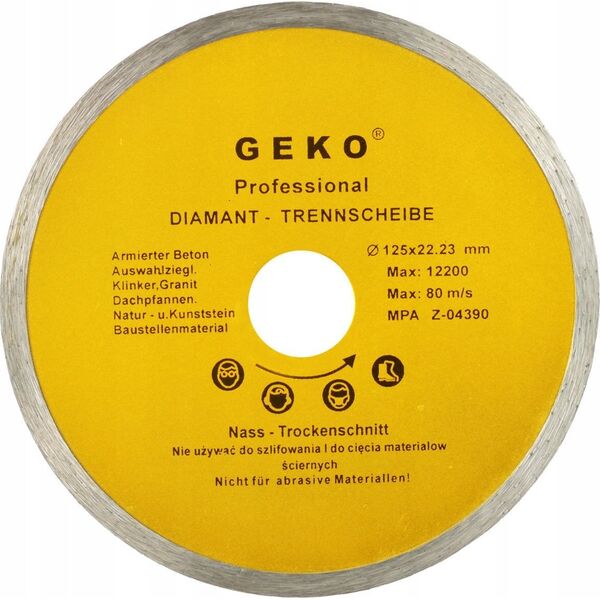 Geko Tarcza diam.125mm Pełna GEKO PROFI (100)
