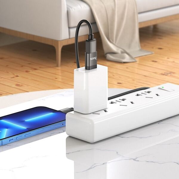 Hoco HOCO ADAPTER OTG ZE ZŁĄCZA TYP C DO USB A (ŻEŃSKI) UA17 CZARNY