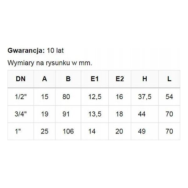 UN ZAWÃR KULOWY WODNY ZE ÅRUB. W/Z Z MOTYL DN 15 1/2'MILENIUM
