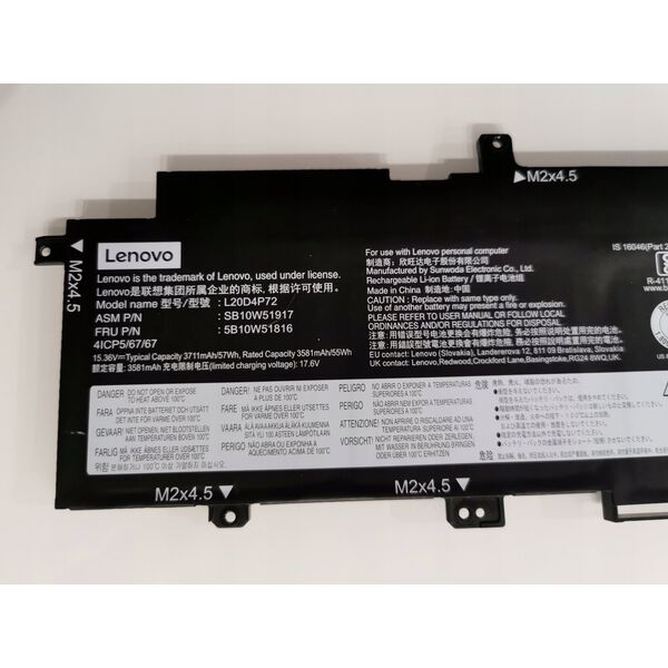 Bateria Lenovo 57Wh Li-ion internal laptop