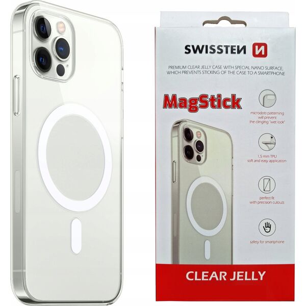 Swissten Clear Jelly Magstick for iPhone 15 Pro Transparent
