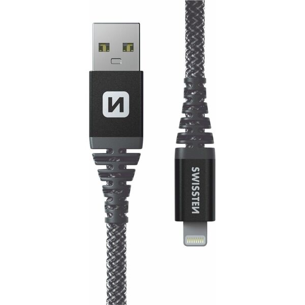 Kabel USB Swissten Data Cable Kevlar Usb / Lightning 1.5 M Antracit