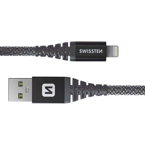 Kabel USB Swissten Data Cable Kevlar Usb / Lightning 1.5 M Antracit