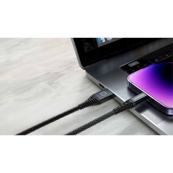 Kabel USB Swissten Data Cable Kevlar Usb / Lightning 1.5 M Antracit