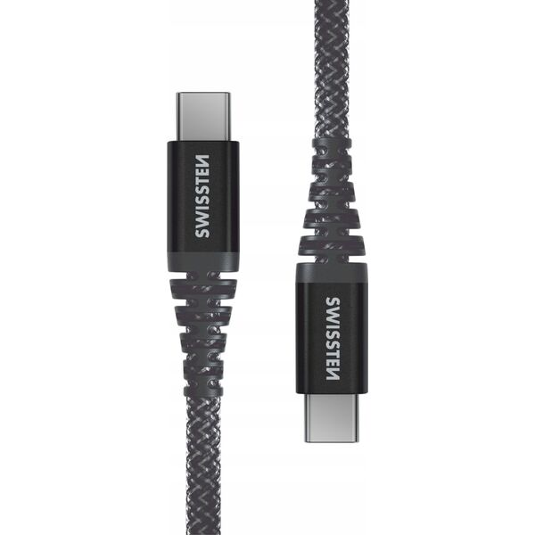 Kabel USB Swissten Data Cable Kevlar Usb-C / Usb-C 1.5 M Antracit