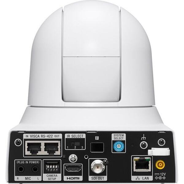 Kamera IP Sony Sony SRG-X120 - Konferenzkamera - PTZ - Turret - Farbe (Tag&Nacht) - 8,5 MP - 3840 x 2160 - motorbetrieben - 1700 TVL - Audio - HDMI, 3G-SDI - LAN - H.264, H.265 - DC 12 V / PoE Plus