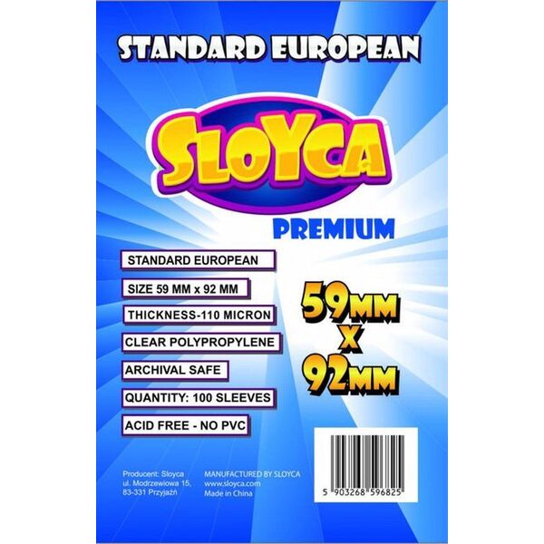 Sloyca Koszulki Standard European Premium 59x92mm 100szt