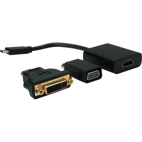 Adapter USB Value VALUE Beeldscherm Adapter USB typu C - VGA + HDMI + DVI