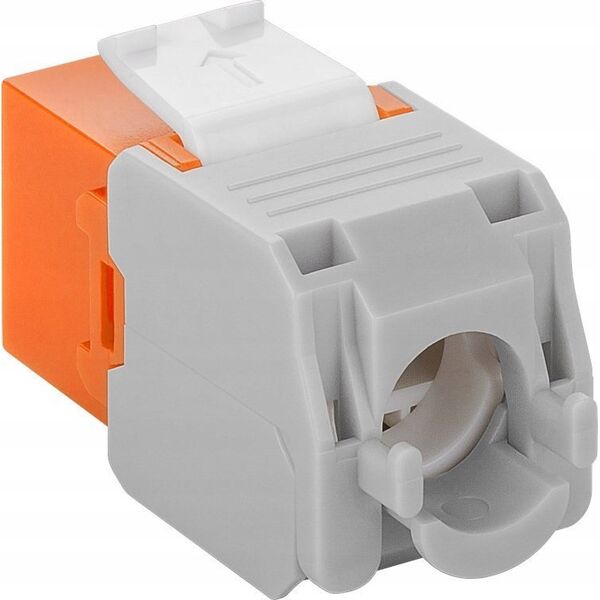 Goobay CAT 6A gniazdo Keystone RJ45, UTP, 500 MHz - Wersja kolorystyczna Pomarańczowy