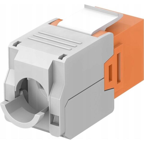 Goobay CAT 6A gniazdo Keystone RJ45, UTP, 500 MHz - Wersja kolorystyczna Pomarańczowy