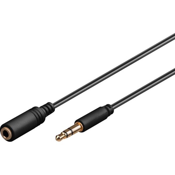 Kabel Goobay Przedłużacz do słuchawek i audio AUX, 3,5 mm 3-pinowy, cienki - Długość kabla 2 m
