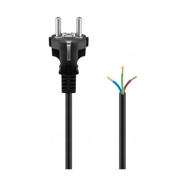 Goobay Kabel ochronny stykowy do montażu, 2 m, czarny - Długość kabla 2 m