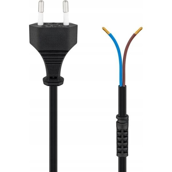 Goobay Kabel z wtyczką Euro do montażu, 1,5 m, czarny - Wersja kolorystyczna Czarny