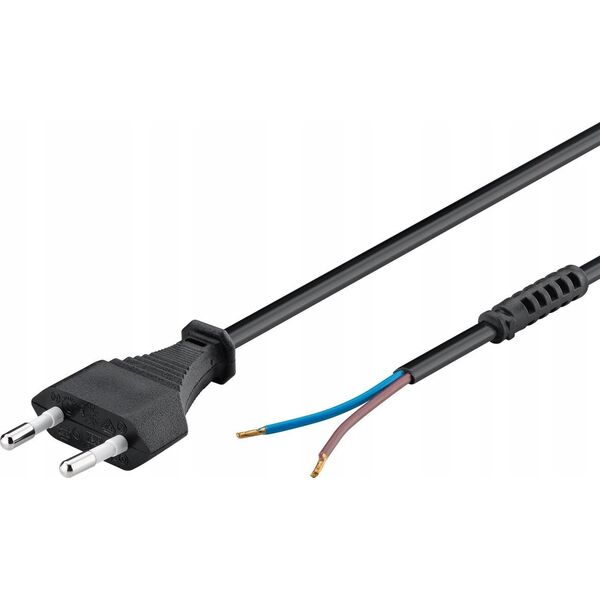Goobay Kabel z wtyczką Euro do montażu, 1,5 m, czarny - Wersja kolorystyczna Czarny