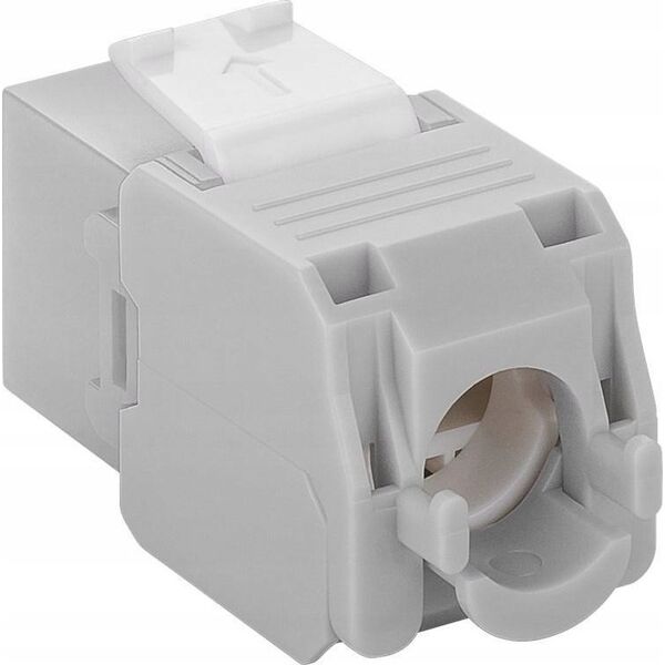 Goobay CAT 6A gniazdo Keystone RJ45, UTP, 500 MHz - Wersja kolorystyczna Jasnoszary