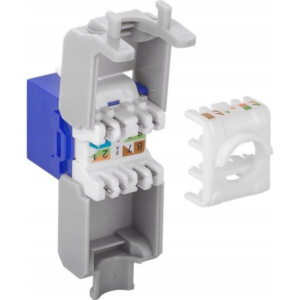 Goobay CAT 6A gniazdo Keystone RJ45, UTP, 500 MHz - Wersja kolorystyczna Niebieski