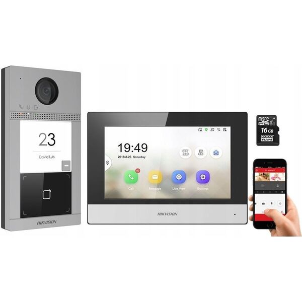 Hikvision ZESTAW WIDEODOMOFONOWY DS-KIS604-S(C) Hikvision