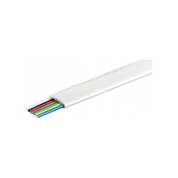 Goobay Kabel telefoniczny płaski rolka 6-przewodowy, 100 m rola, AWG 28, CCA (aluminium powlekane miedzią)