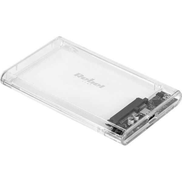 Kieszeń Rebel Obudowa dysku 2,5" SATA USB C 3.1  Rebel przeźroczysta