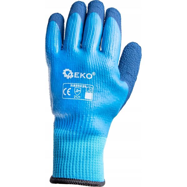 Geko Rękawice robocze wodoodporne ocieplane r. 9 /jersey – lateks/ (12/120)