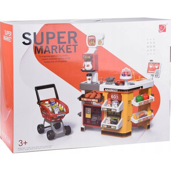 Jokomisiada Duży sklep supermarket cukiernia kawiarenka + wózek akcesoria ZA4638