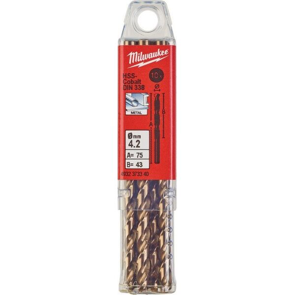 Wiertło Milwaukee ML MILWAUKEE WIERTŁO METAL HSS CO 4,2mm/10 (10).