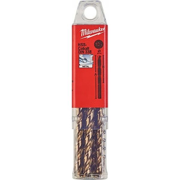 Wiertło Milwaukee ML MILWAUKEE WIERTŁO METAL HSS CO 4,8mm/10 (10)