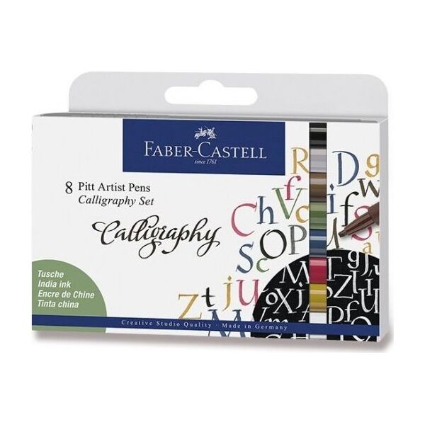 Faber-Castell Faber-Castell 167508 pióro Czarny, Niebieski, Brązowy, Złoto, Zielony, Szary, Różowy, Biały 8 szt.
