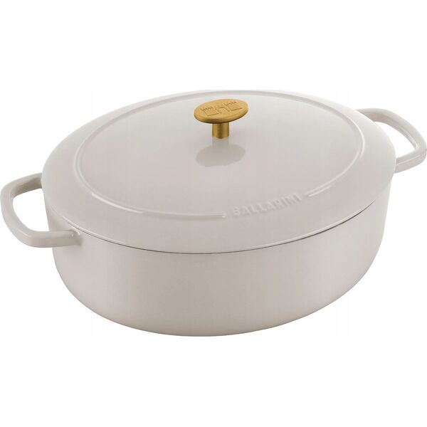 Ballarini Garnek żeliwny owalny Ballarini Bellamonte - Kość słoniowa, 6.5 ltr