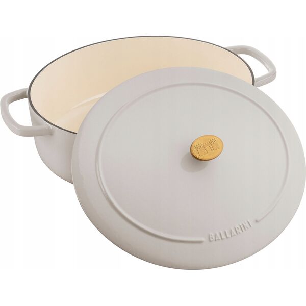 Ballarini Garnek żeliwny owalny Ballarini Bellamonte - Kość słoniowa, 6.5 ltr
