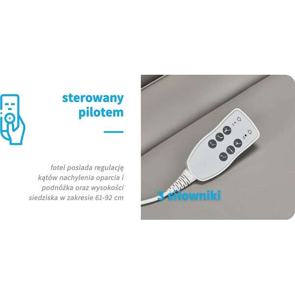 Activeshop Fotel kosmetyczny elektr. Azzurro 891 szary