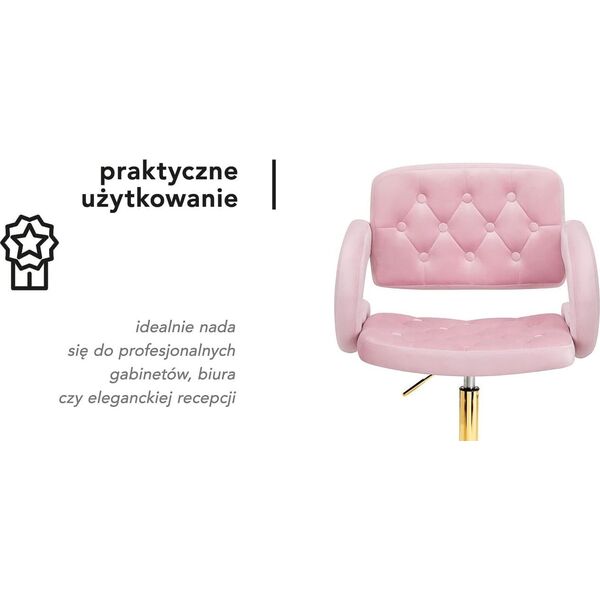 Activeshop 4Rico Krzesło obrotowe QS-OF213G aksamit różowe