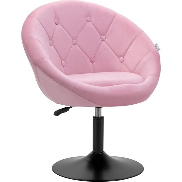 Activeshop 4Rico fotel obrotowy QS-BL12B aksamit różowe